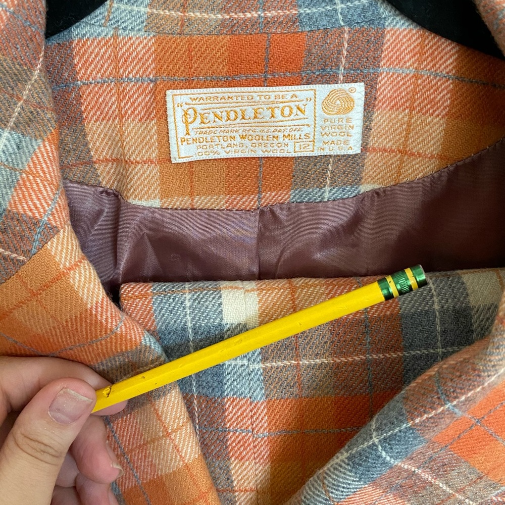 VINTAGE 70s PENDLETON WOOL WOMENS PLAID SUIT - Picture 4 of 16